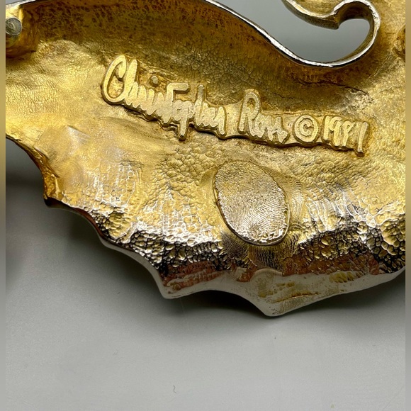 Christopher Ross Seahorse Belt Buckle 1991, 24k Gold Plated,Vintage, RARE - Picture 7 of 15
